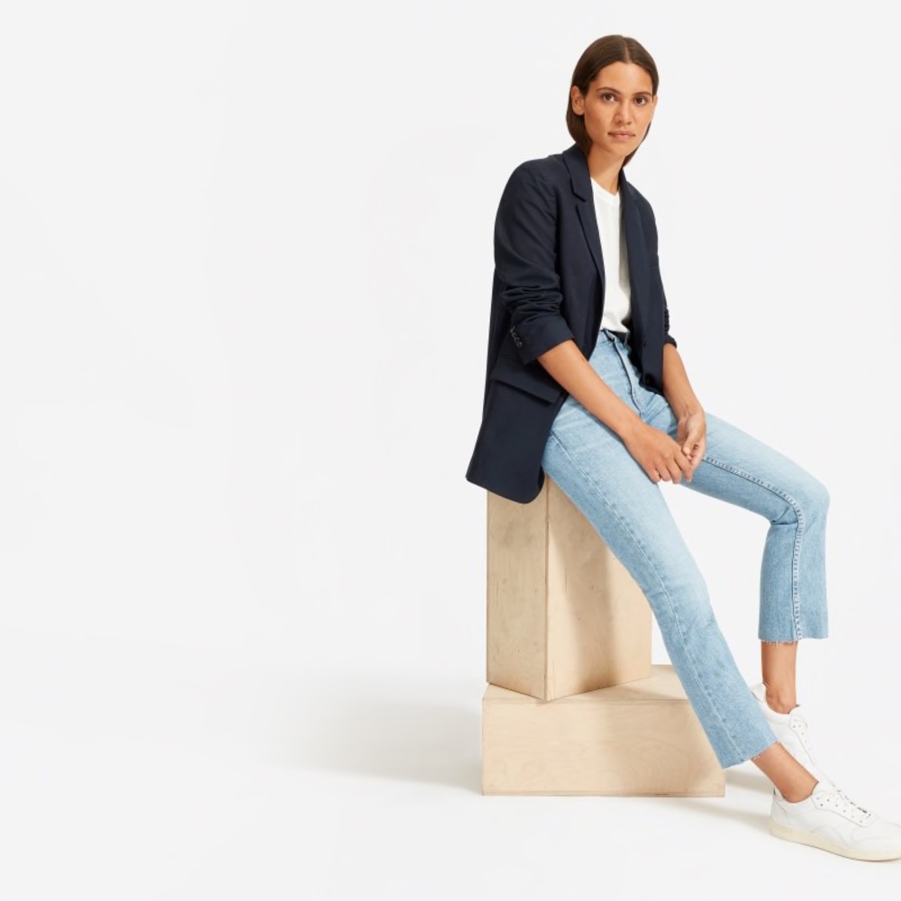Everlane Kick Crop Jeans Size 28 light blue wash